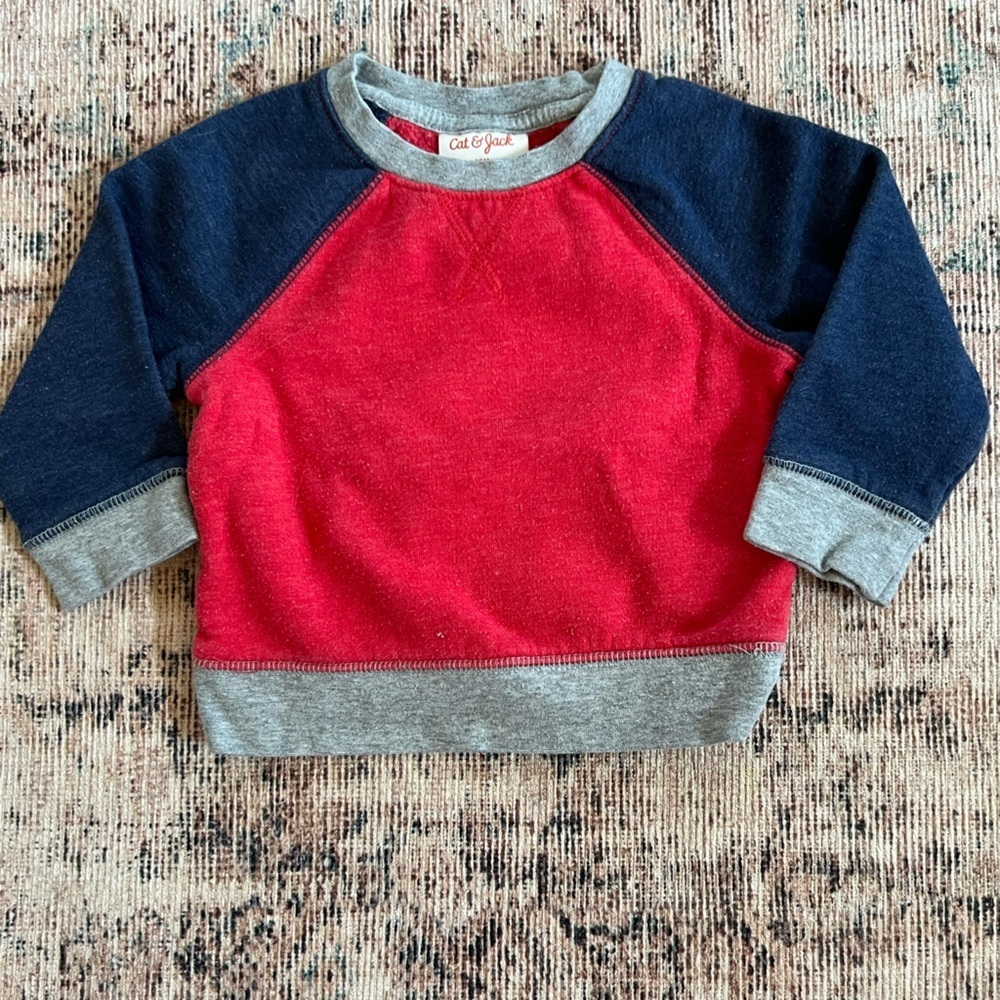 Cat & Jack Red and Navy Kids Sweatshirt